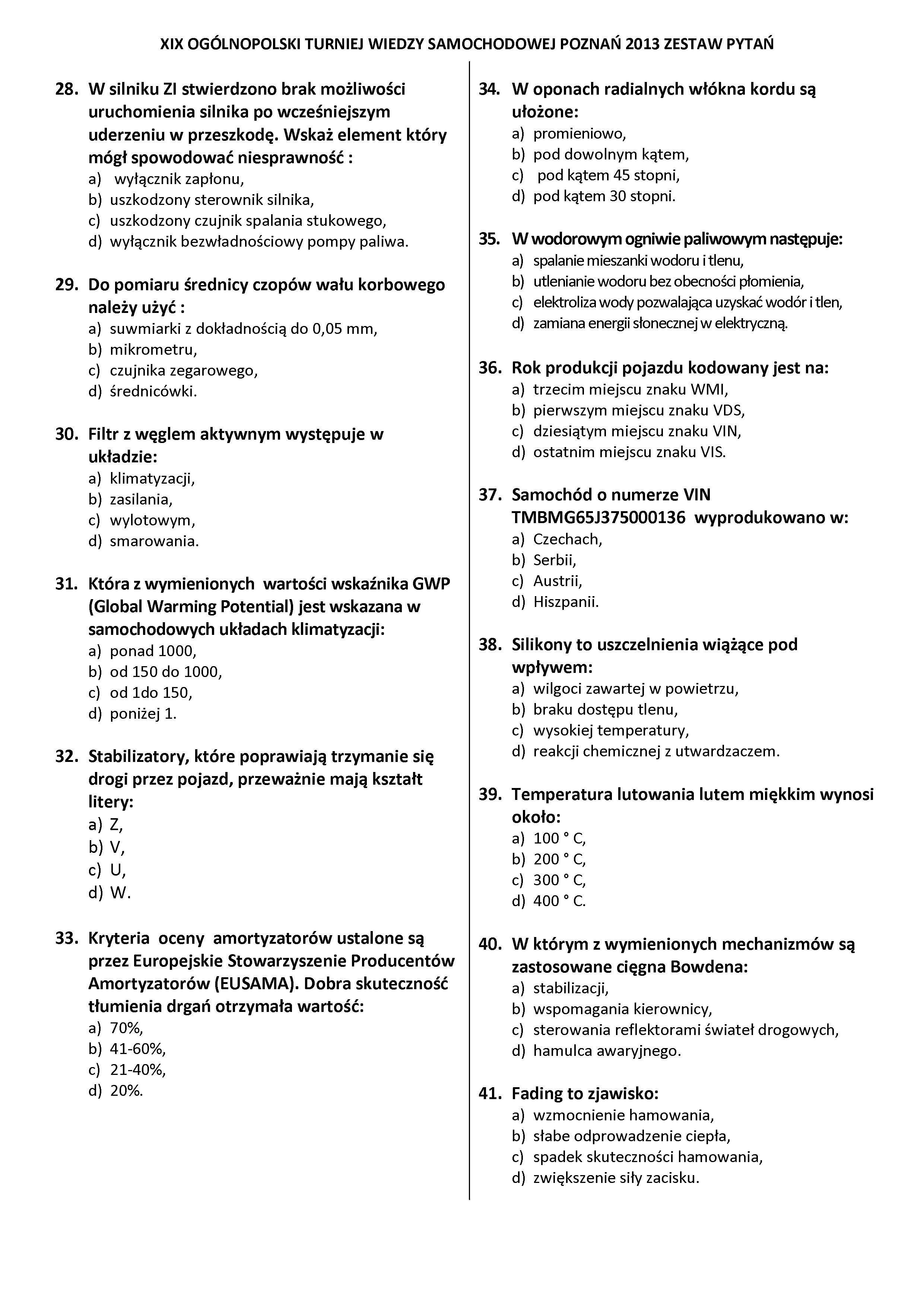 Edycja XIX 2013 Pytania I Odpowiedzi